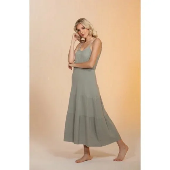 💕FRESH LAUNDRY💕 Gauze Flowy Dress ~ 100% Cotton Light Gray Small S NWOT - Picture 11 of 12